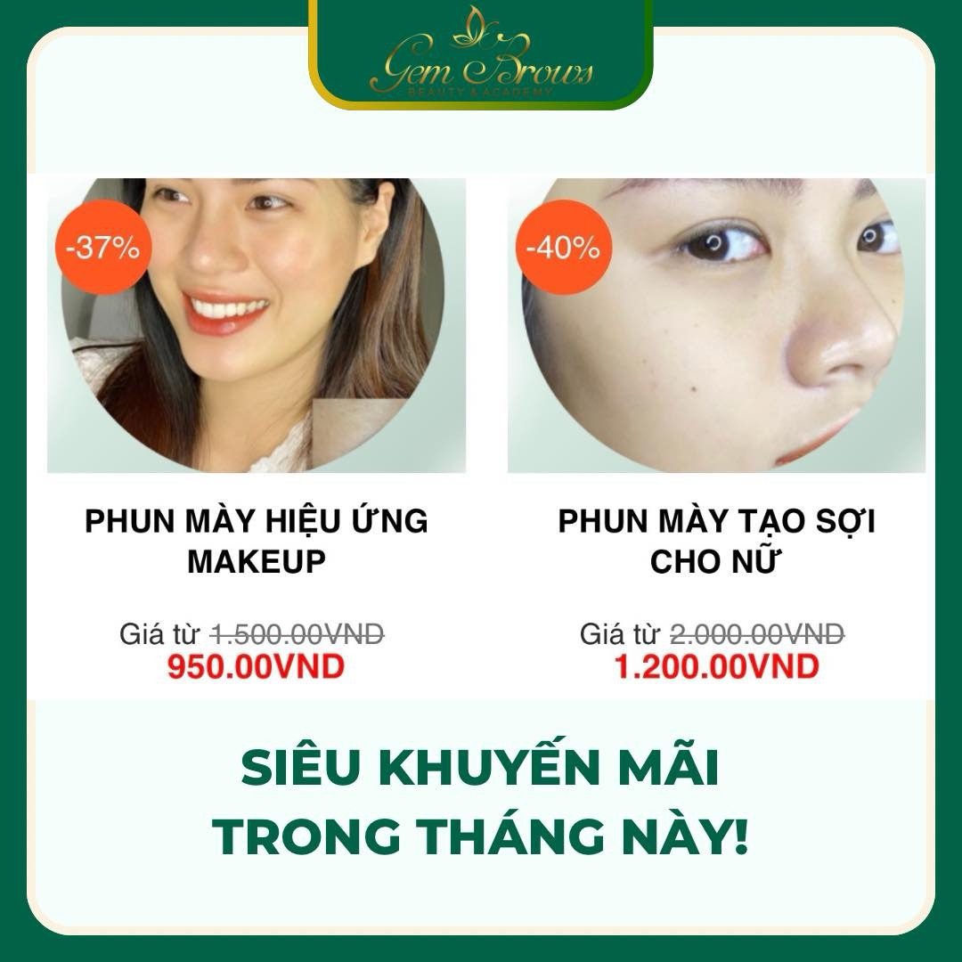 Khuyến mãi gem brows 